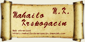 Mahailo Krspogačin vizit kartica